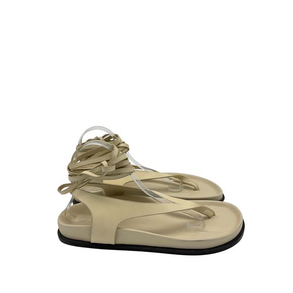 A Emery �Shel� Ivory Leather Sandals Size 11 - Picture 1 of 6
